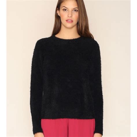 trui fluffy zwart trui trui met lange mouwen trui vest