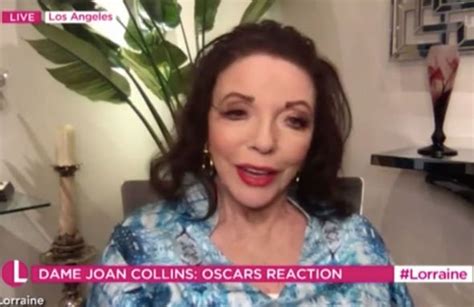 joan collins embarrassed as dress cut off in hospital dash not much