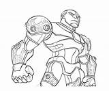 Cyborg Coloring Pages Armor sketch template