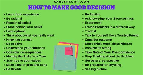 amazing tips      good decision careercliff