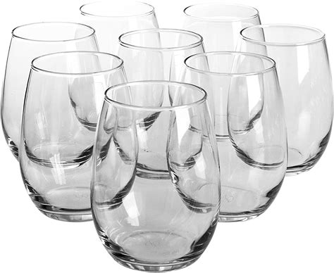 Pasabahce Amber 8 Piece Stemless Wine Glass Set 19 Oz Clear Walmart