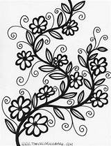Vines Batik Doodles Designlooter Getcolorings Momjunction sketch template
