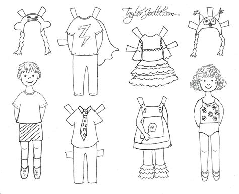 paper doll clothes coloring pages coloring home