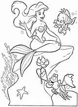 Flounder Coloring Pages Mermaid Little Ariel Getcolorings Color Colouring Printable sketch template