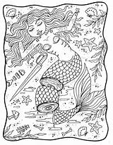 Coloring Digital Etsy Mermaid Nightmares Downloadable Printable Pdf Fairy Choose Board sketch template