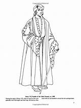 Tudor Coloring Elizabethan Book Pages Fashions Dover Sheets Fashion Renaissance Choose Board Tom Ga sketch template
