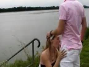 Teen caught giving blowjob in public