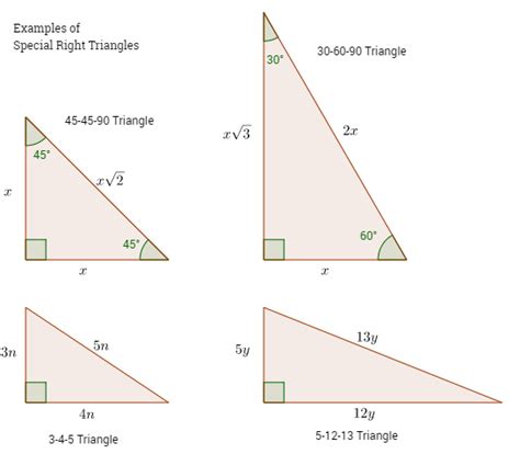 special  triangles solutions examples