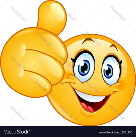 cartoon smiley love face  giving thumb  vector image emoji images