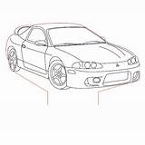 Eclipse Mitsubishi Drawing Vector Car 3bee Studio Paintingvalley 3d Plan Illusion Lamp Coloring Cnc  sketch template