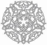 Coloring Pages Pentagram Celtic Pentacle Mandala Designs Earth Fire Air Water Book Shadows Symbols Adult Sheets Wicca Symboler Knotwork Print sketch template