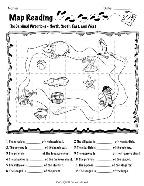 reading  map worksheet