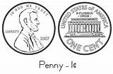 Penny Coloring Sheet Worksheet Template Preschool Pennies Year Coin Week sketch template