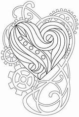 Heart Steampunk Embroidery Urbanthreads Coloring sketch template