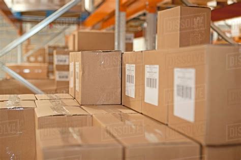 cardboard boxes  warehouse stock photo dissolve