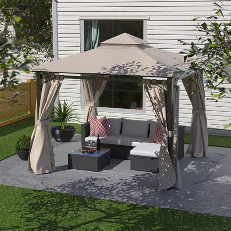 finefind    gazebo canopy outdoor soft top gazebo patio gazebo tent polyester double roof
