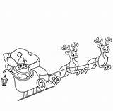Santa Claus Coloring Sleigh His Riding Pages Printable Christmas Drawing Categories sketch template