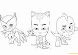 Pj Catboy Gecko Owlette Coloring Masks Online Color Pages sketch template