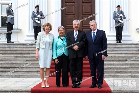 Austrian President Heinz Fischer 2 R And His Wife Margit Fischer 2 L