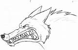 Wolf Growling Drawing Snarling Draw Face Drawings Getdrawings sketch template