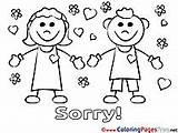 Sorry Coloring Kids Cards Pages 2278 Hits sketch template