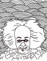 Coloring Horror Pages Clown Printable Pennywise Freddy Krueger Movie Halloween Movies Chucky Color Sheets Adult Colouring Book Dancing Classic Scary sketch template