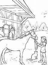 Coloring Pages Horse Stable sketch template