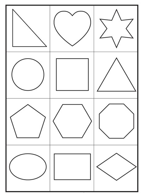 basic printable shapes coloring sheet shape coloring pages printable