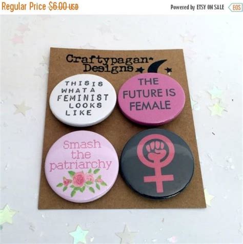 Feminist Pin Badges T Set Feminist Button Badge Pack Of 4 Girl