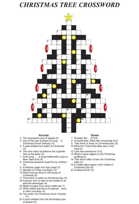 printable christmas crossword puzzles  adults  answers uk