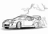 Supra Mk4 Toyota Car Cars Coloring Drifting Pages Sketch Drawings Drawing Color Cool sketch template