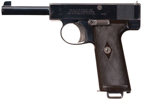 rare webley scott model   acp semi automatic pistol rock island auction