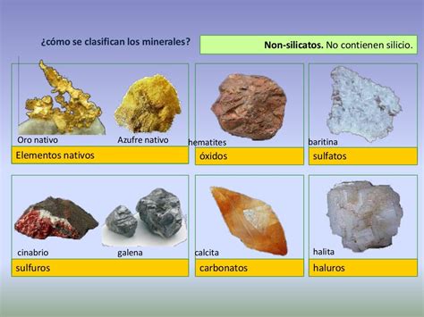 clasificacion de los minerales