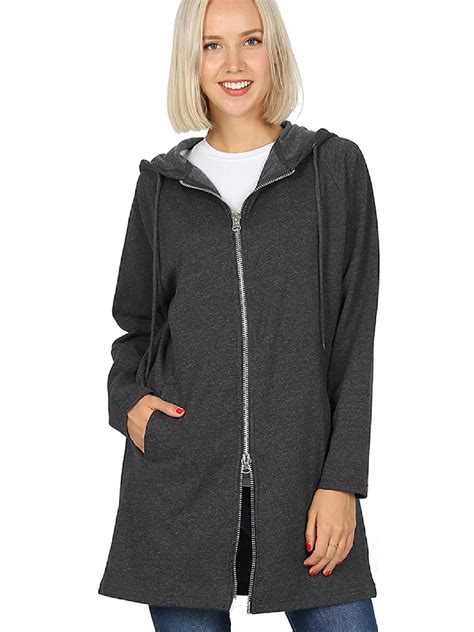 olivia   olivia womens hoodie oversized zip  long fleece sweat jacket