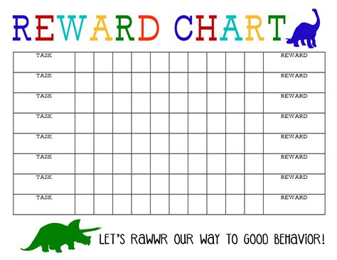 blank reward chart printable  girl creative