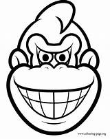 Kong Donkey Coloring Pages Face Diddy Colouring Mask Printable Game Mario Movie Super Color Print Party Nintendo Kongs Donkeys Night sketch template