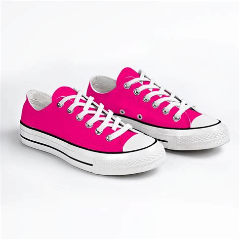 neon pink shoes kidcore shoes hot pink converse  etsy