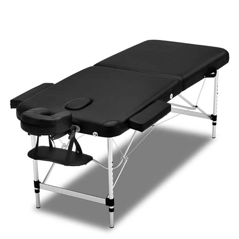 zenses 75cm portable aluminium massage table 2 fold black