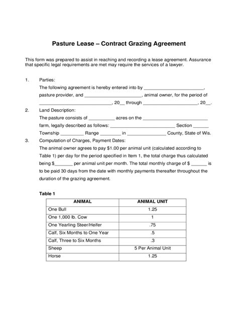 pasture lease agreement template flyer template