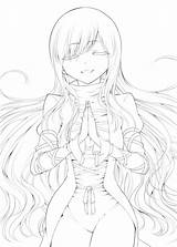 Lonely Monochrome Hair Touhouproject sketch template