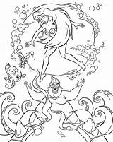 Coloring Pages Flounder Ariel Getcolorings Walt Disney sketch template