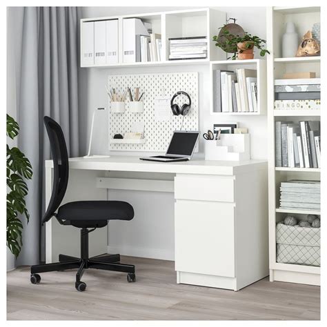 malm desk white   cm ikea home office design