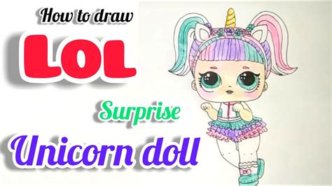draw unicorn lol surprise doll  beginners step  step youtube