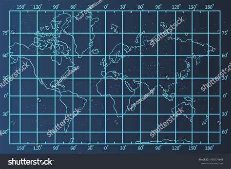 world latitude longitude map vector template stock vector royalty