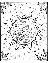 Coloriage Adulti Adults Colorier Planetarium Mandala Fusée Coloriages Erwachsene Malbuch Stampare Justcolor Spaceship Planets Galaxie Lespace Difficili 2104 Relaxation Antistress sketch template