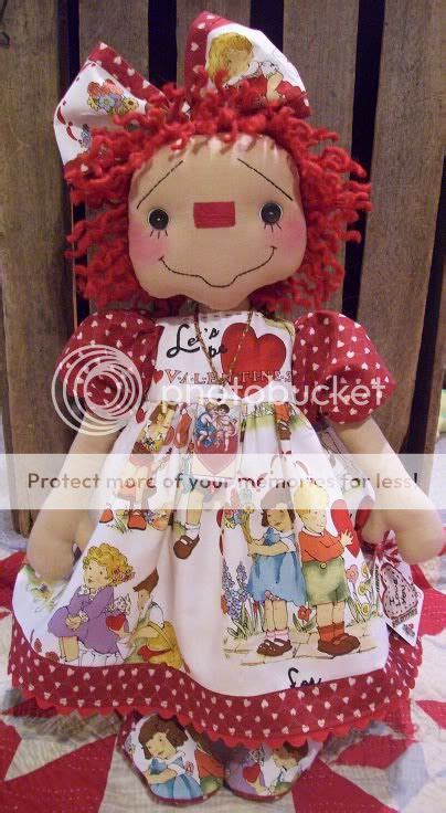 primitive raggedy ann doll~valentine annie~prim heart make do ebay