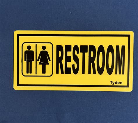 mart high impact plastic signage  inches restroom sign signages  sticker  laminated