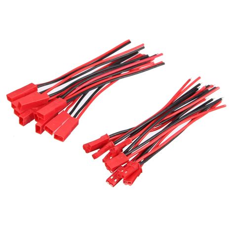 pairs  pins jst male female connectors plug cable wire  mm red  connectors
