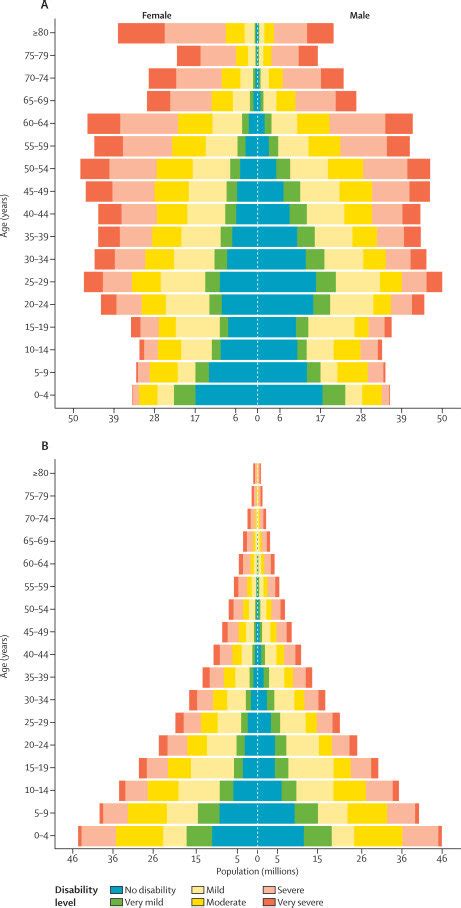 Population Pyramids With The Number Of Individuals By Age And Sex