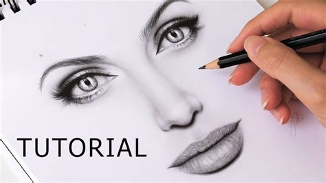 draw eyes nose  lips mouth easy tutorial step  step